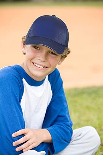 כובעי נוער מעצבים לבנים ובנות - כובע משאיות פרמיום לילדים עם אבזם פלסטיק מתכוונן | גילאי 6-12 - כחול חיל הים המטאלי